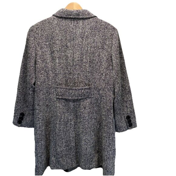 MarkReed Fashion Womens Salt Pepper Tweed Wool Blend Button Coat Vintage Sz 18P - Picture 4 of 10